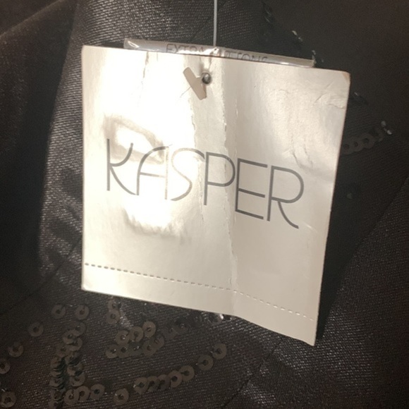 KASPER Elegant Evening Ladies Sleeveless Satin Sheath Dress Black Size 8 - Picture 8 of 14